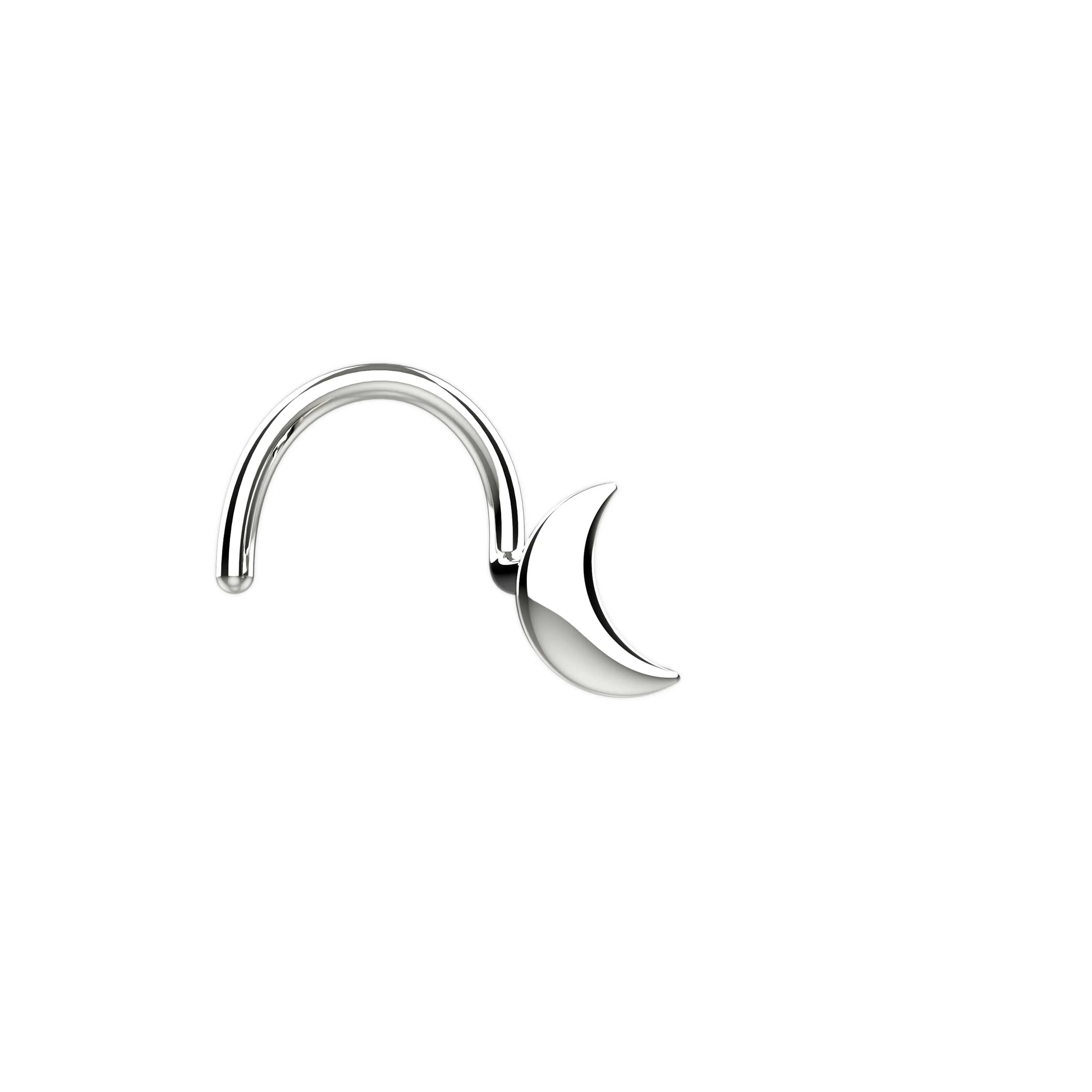 dainty nose ring & small nose stud – moon nose ring
