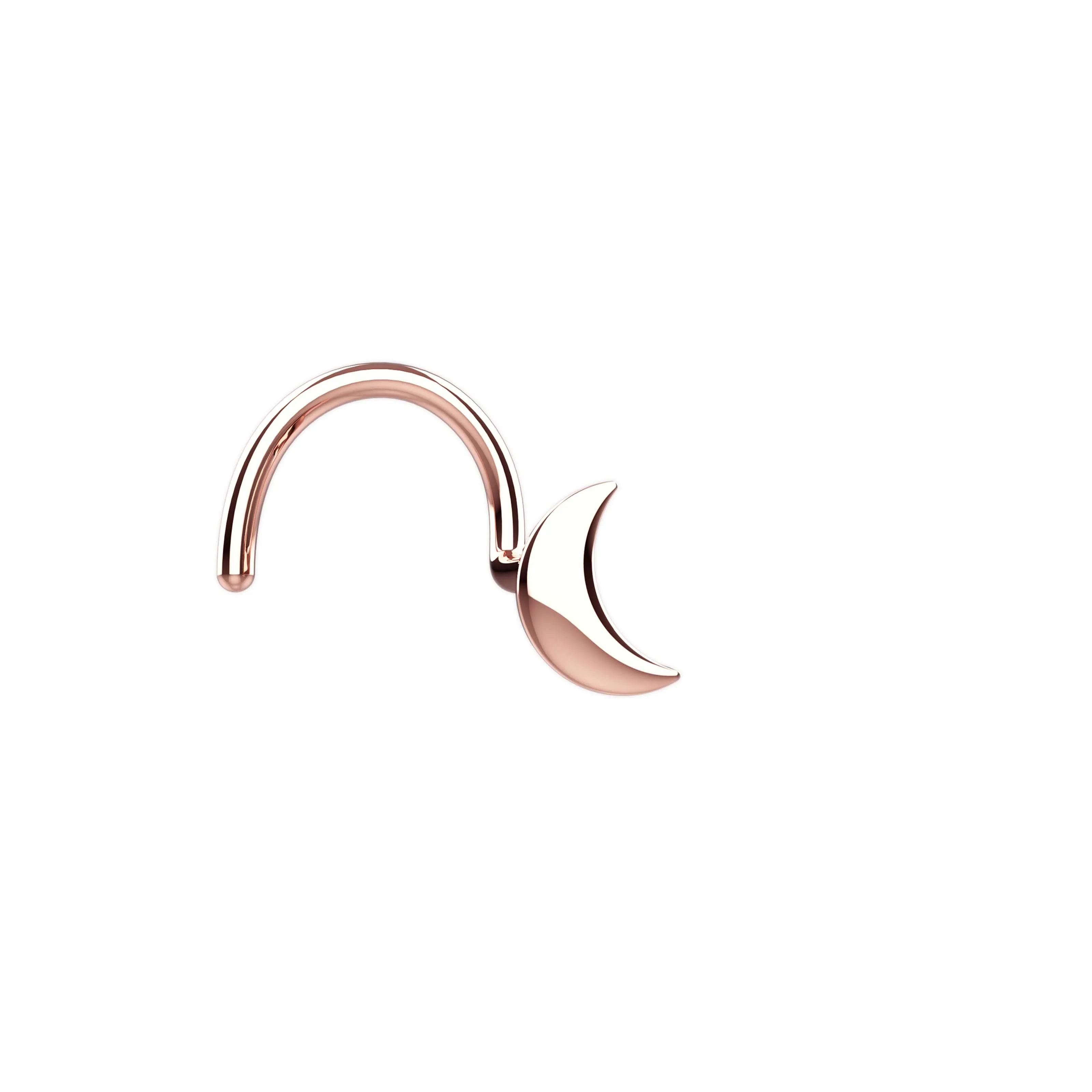 dainty nose ring & small nose stud – moon nose ring