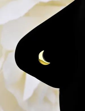 dainty nose ring & small nose stud – moon nose ring