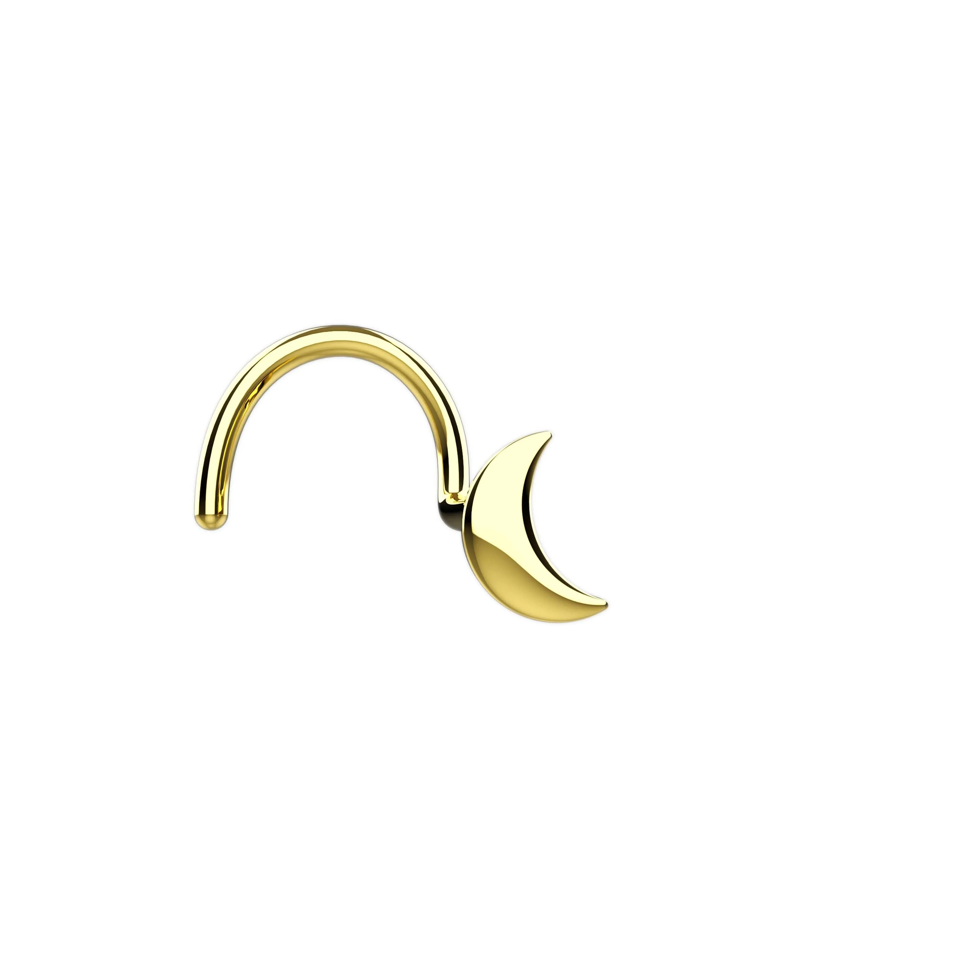 dainty nose ring & small nose stud – moon nose ring