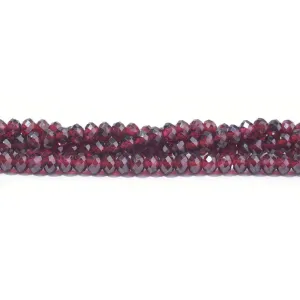 Dakota Stones Gemstone Beads, Red Garnet Grade AA, Microfaceted Rondelle 4mm (16 Inch Strand)