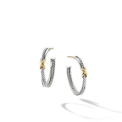 David Yurman Petite 'X' Hoop Earrings