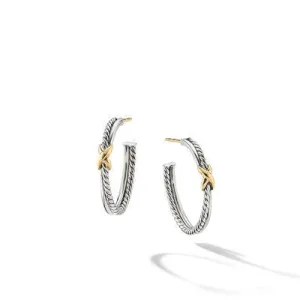 David Yurman Petite 'X' Hoop Earrings