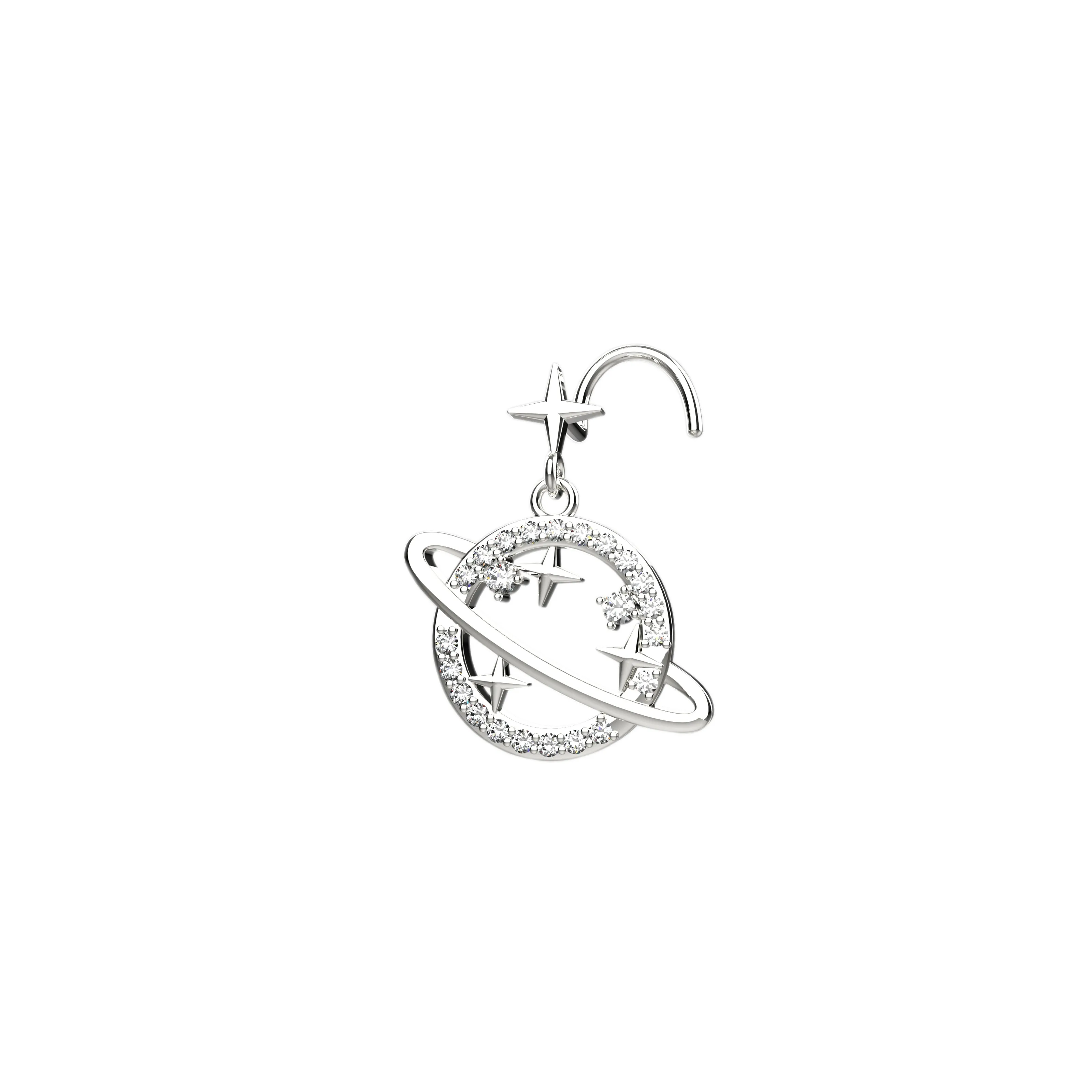 Diamond Nose Ring & Dangle Nose Ring – Star Nose Piercing