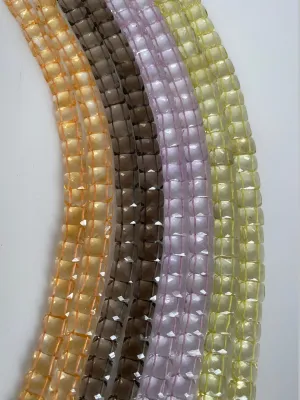 Double Drill Gemstones, Very high quality, Transparent, faceted Natural Gemstones Tile shaped with 2 holes drilled through, Chiclets Shape.