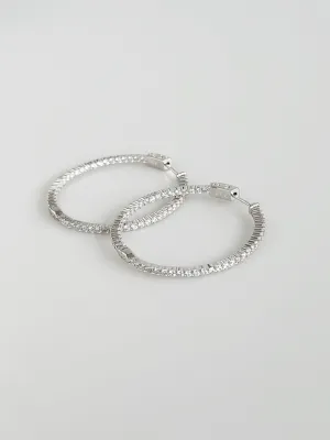 Double Vision 1.75" 2MM Eternity Hoop Earrings