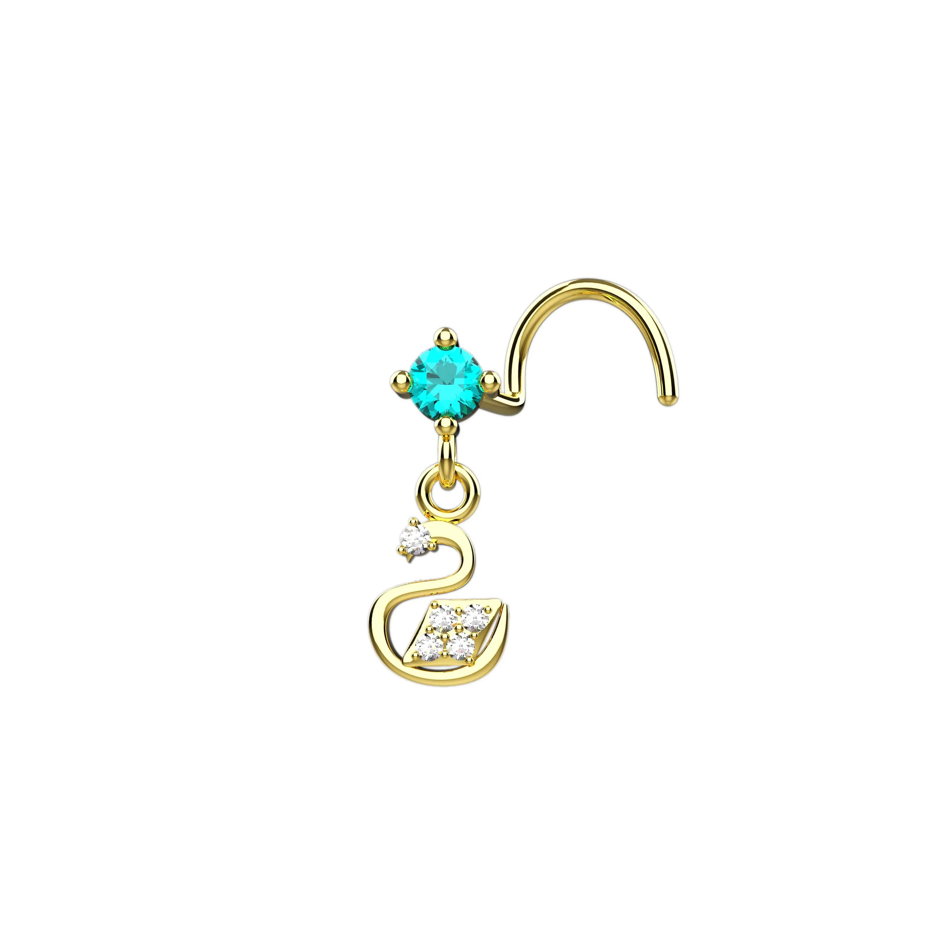 Duck Dangle Nose Piercing – Cute and Quirky Gold Nose Stud