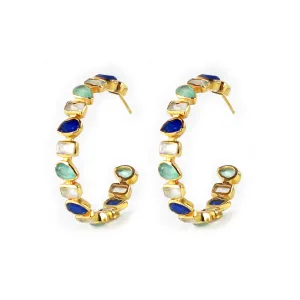 Earrings -  Mixed Hoops in Blues