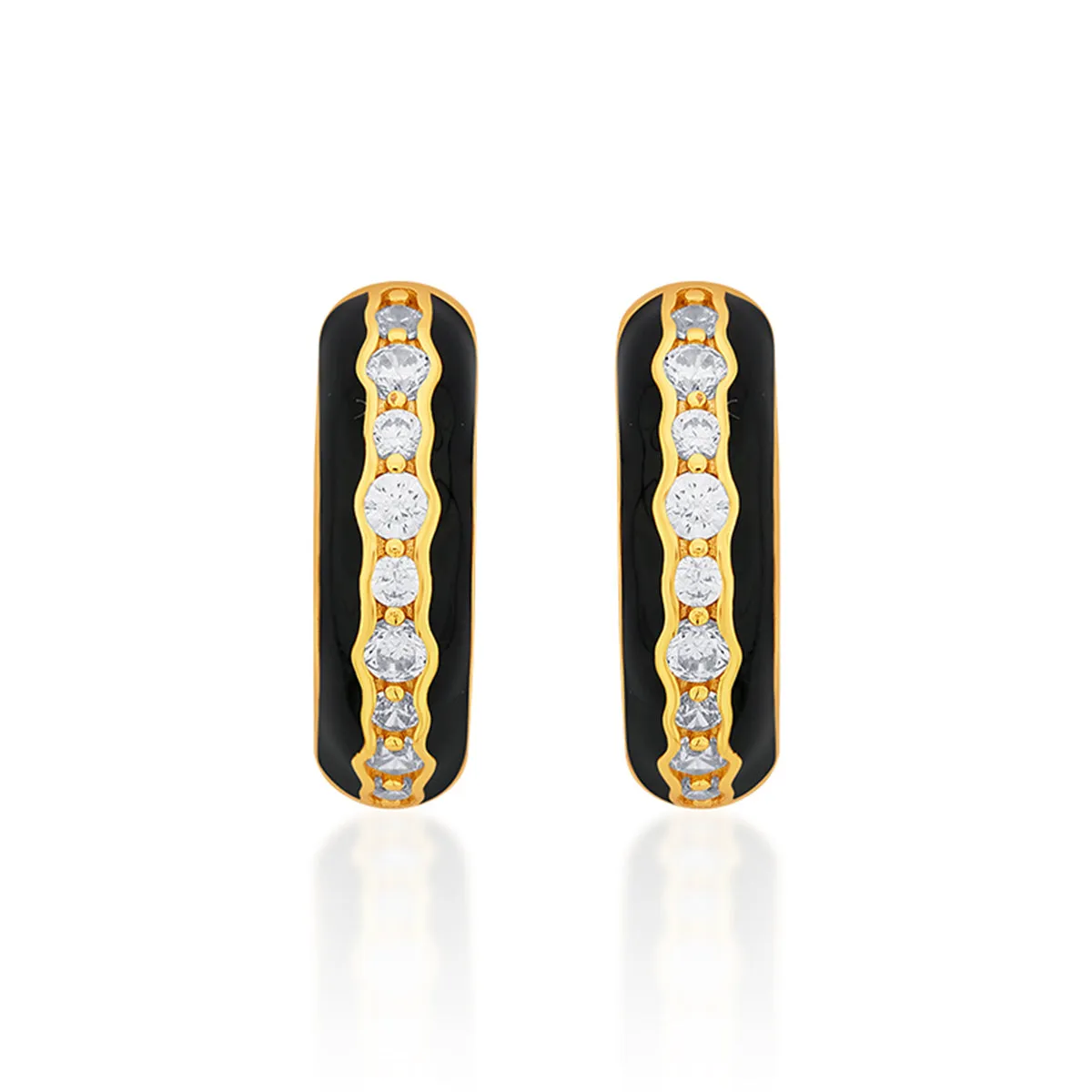 Ebony Sparkle Hoop Earrings