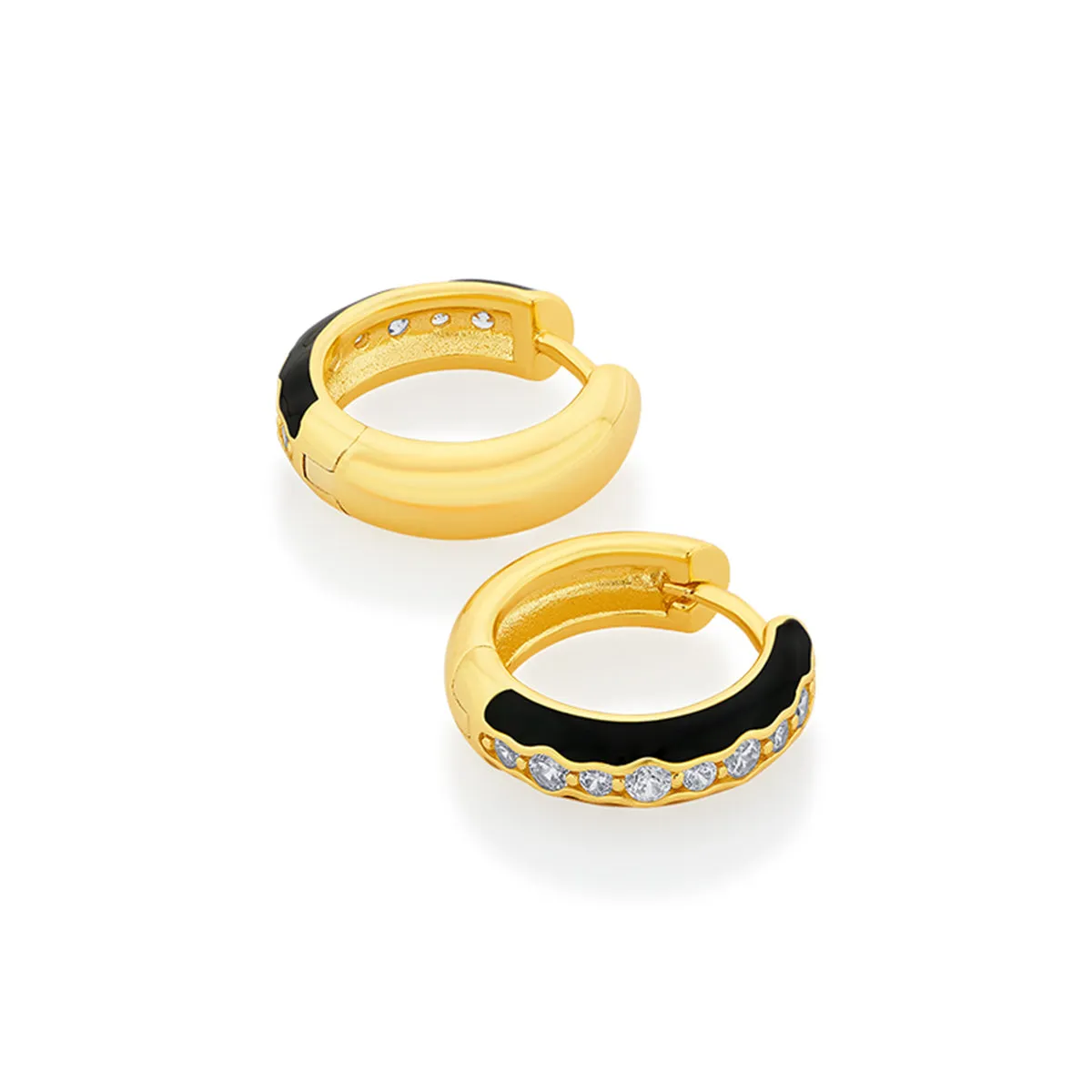 Ebony Sparkle Hoop Earrings