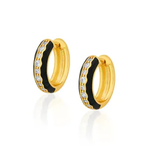 Ebony Sparkle Hoop Earrings