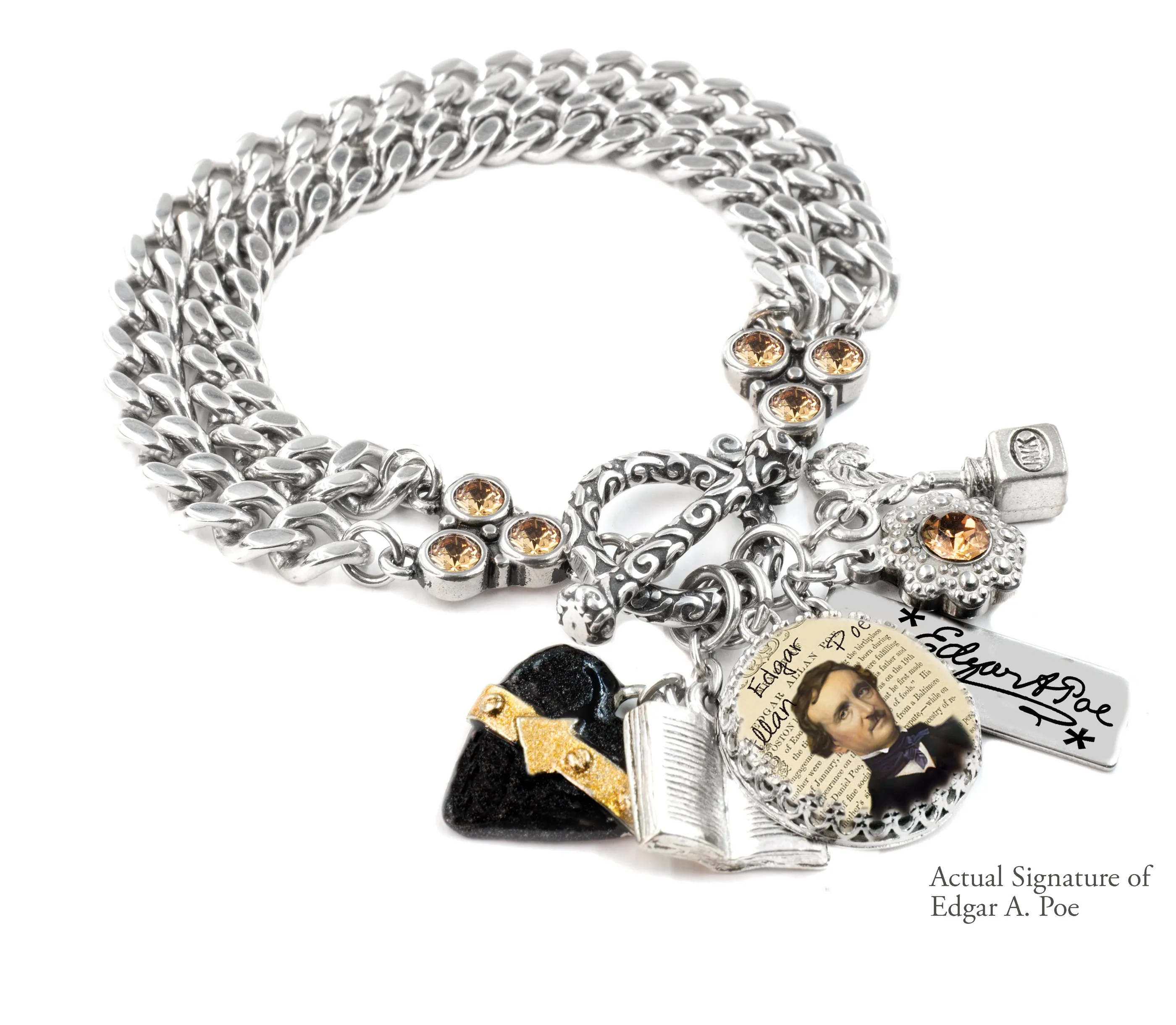 Edgar Allen Poe Charm Bracelet