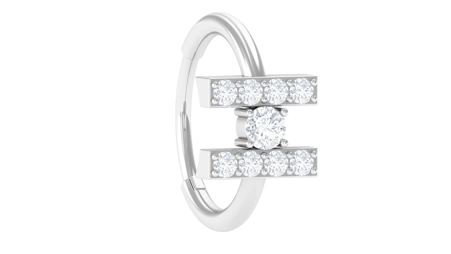 Elegant Moissanite Gold Hoop Earring for Conch Piercing