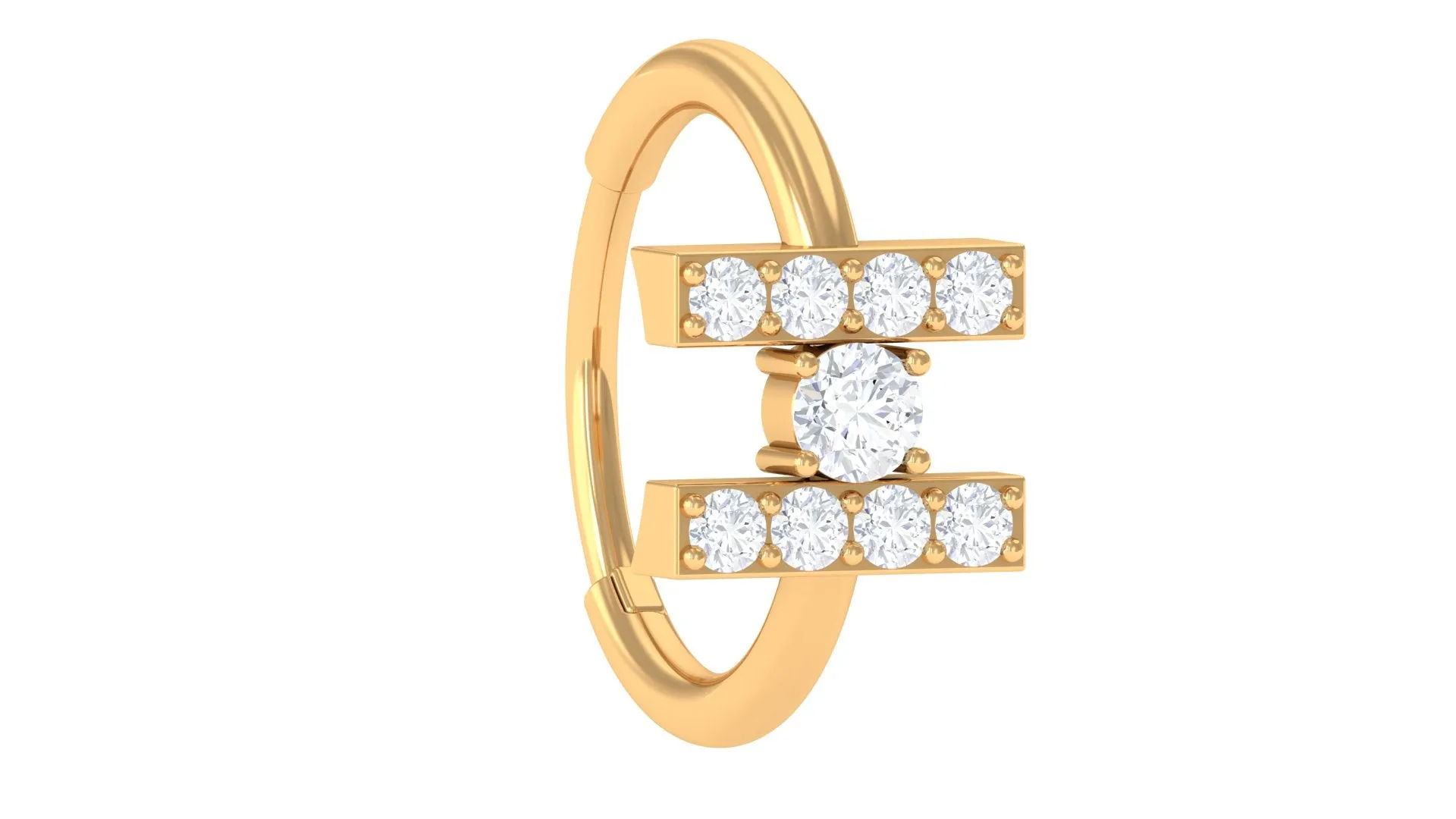 Elegant Moissanite Gold Hoop Earring for Conch Piercing
