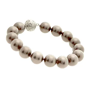 Emily Classic Round Coffee Pearl Bracelet