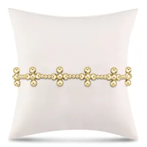 Enewton signature cross sincerity pattern 2.5mm bead bracelet - classic beaded signature cross gold - 4mm bead gold
