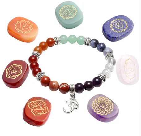 Engraved Chakra Bracelet & Stone Kit