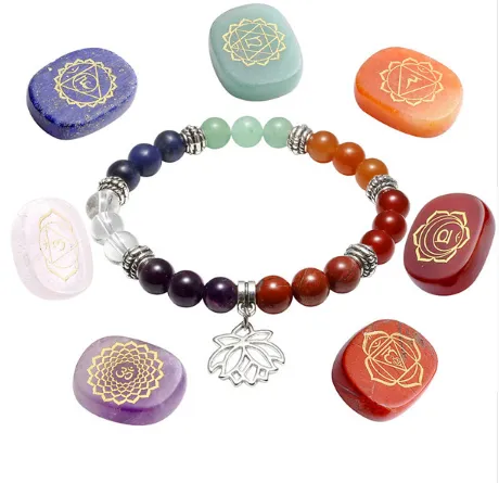 Engraved Chakra Bracelet & Stone Kit