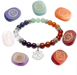 Engraved Chakra Bracelet & Stone Kit