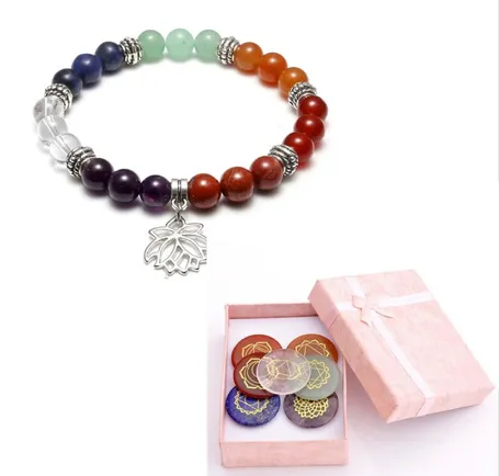 Engraved Chakra Bracelet & Stone Kit