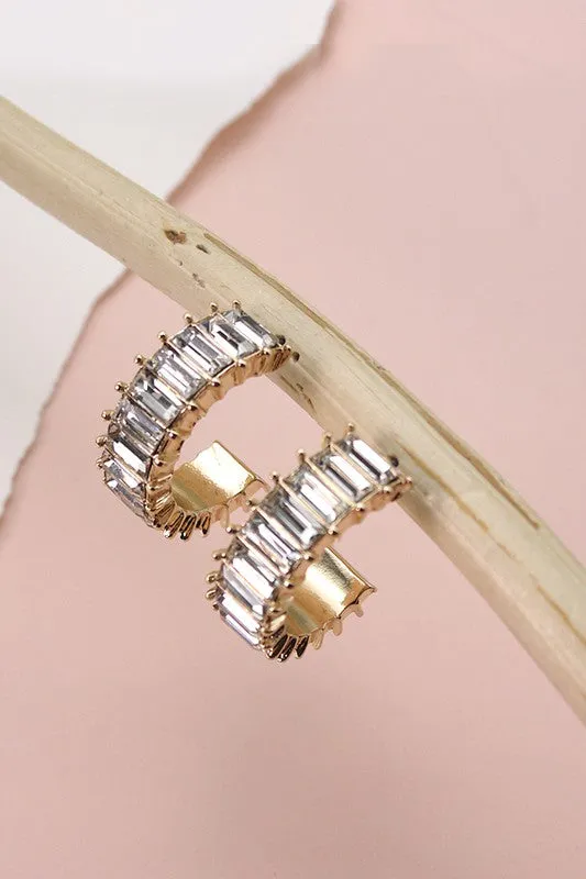 Experience Life Baguette Hoop Earrings
