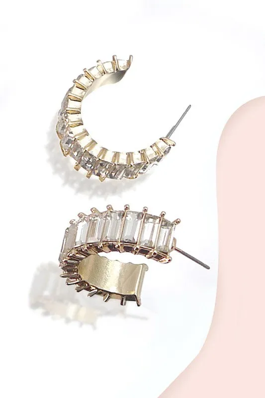 Experience Life Baguette Hoop Earrings