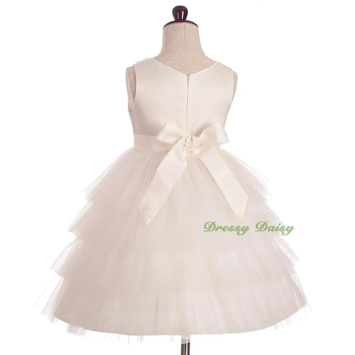 FG308 Girls Beaded Tulle Flower Girl Dresses Pageant Party Occasion Dress Size 2-8