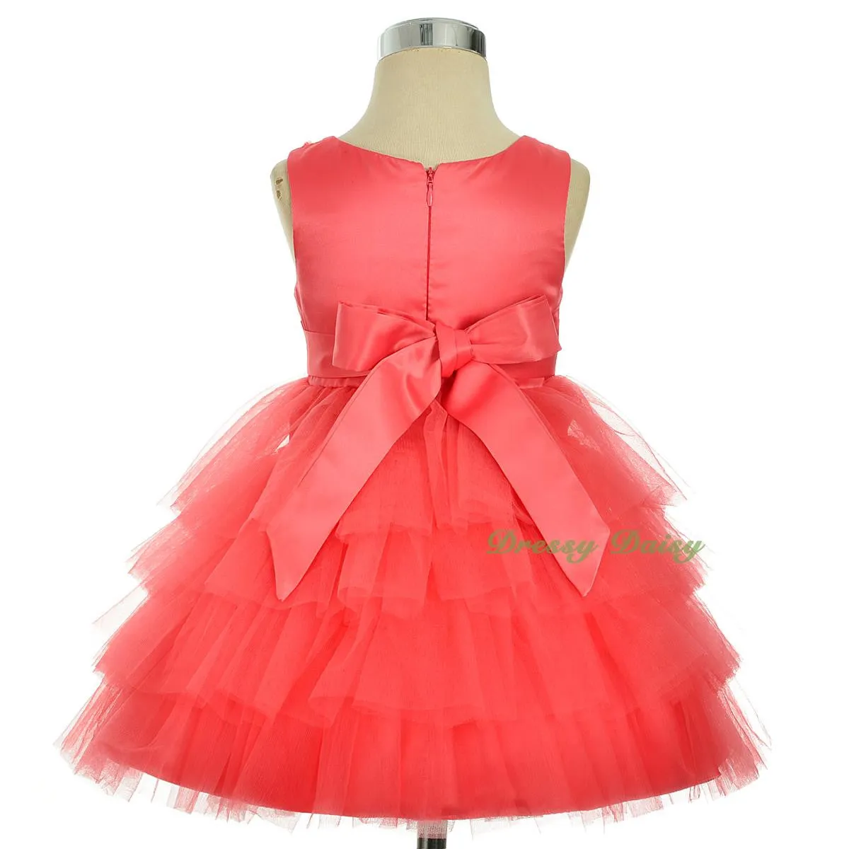 FG308 Girls Beaded Tulle Flower Girl Dresses Pageant Party Occasion Dress Size 2-8