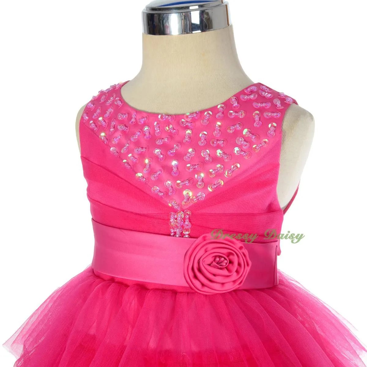 FG308 Girls Beaded Tulle Flower Girl Dresses Pageant Party Occasion Dress Size 2-8