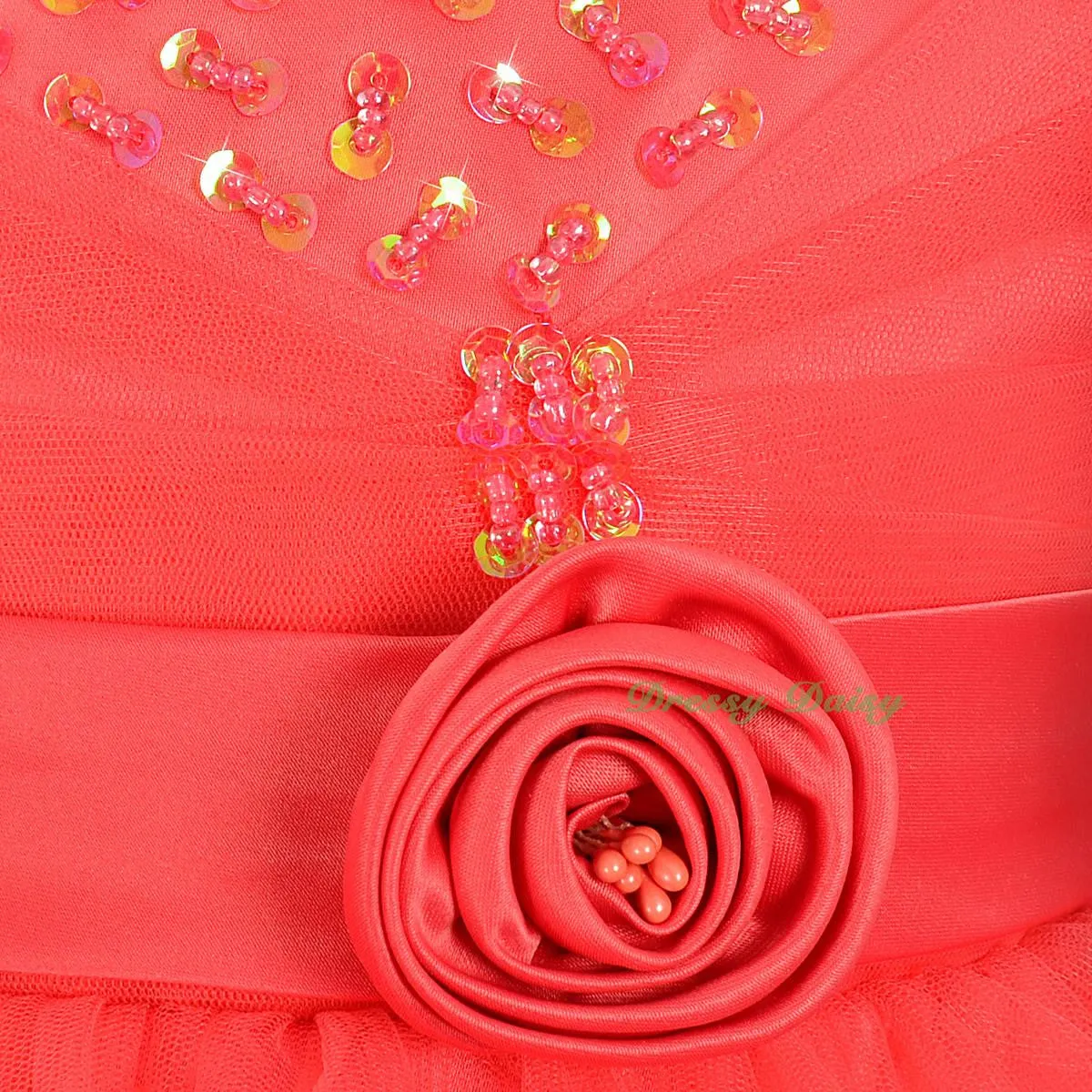 FG308 Girls Beaded Tulle Flower Girl Dresses Pageant Party Occasion Dress Size 2-8