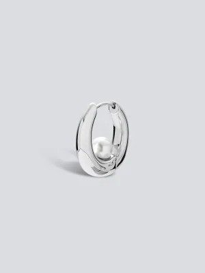 Floating Pearl Hoop Earring