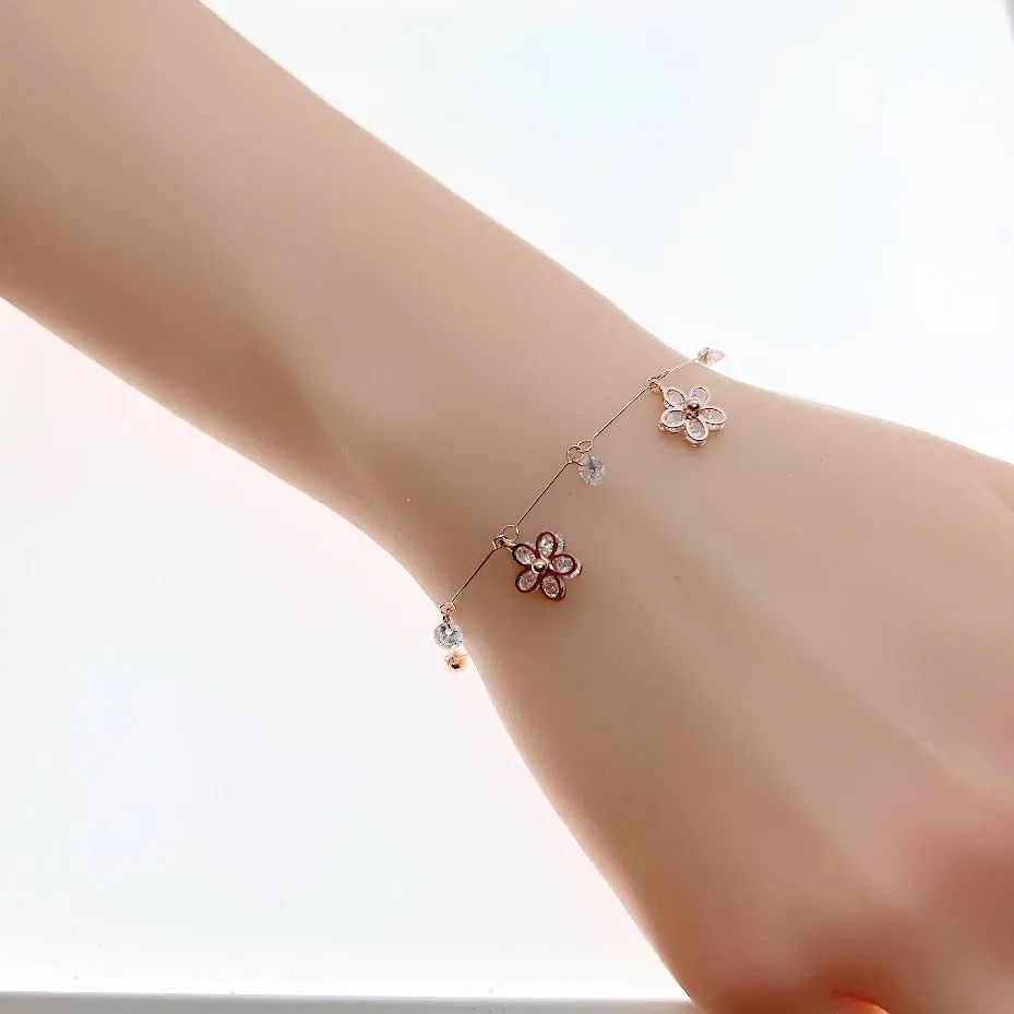 Flower Cubic Zirconia Bracelet