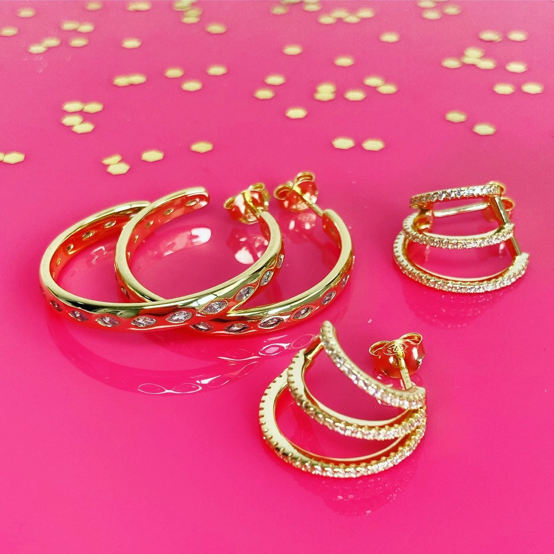 Frosted | Triple Hoop Earrings