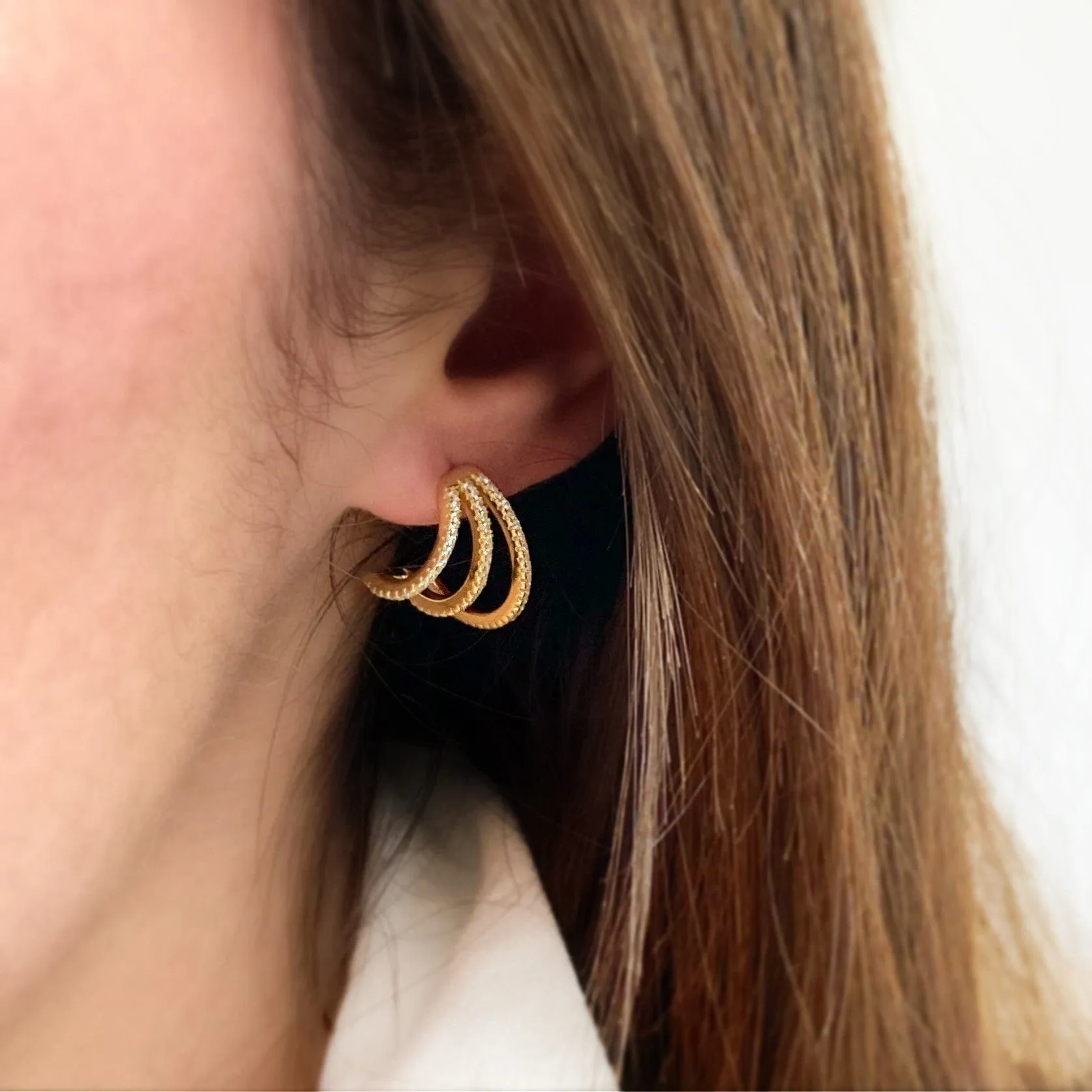 Frosted | Triple Hoop Earrings