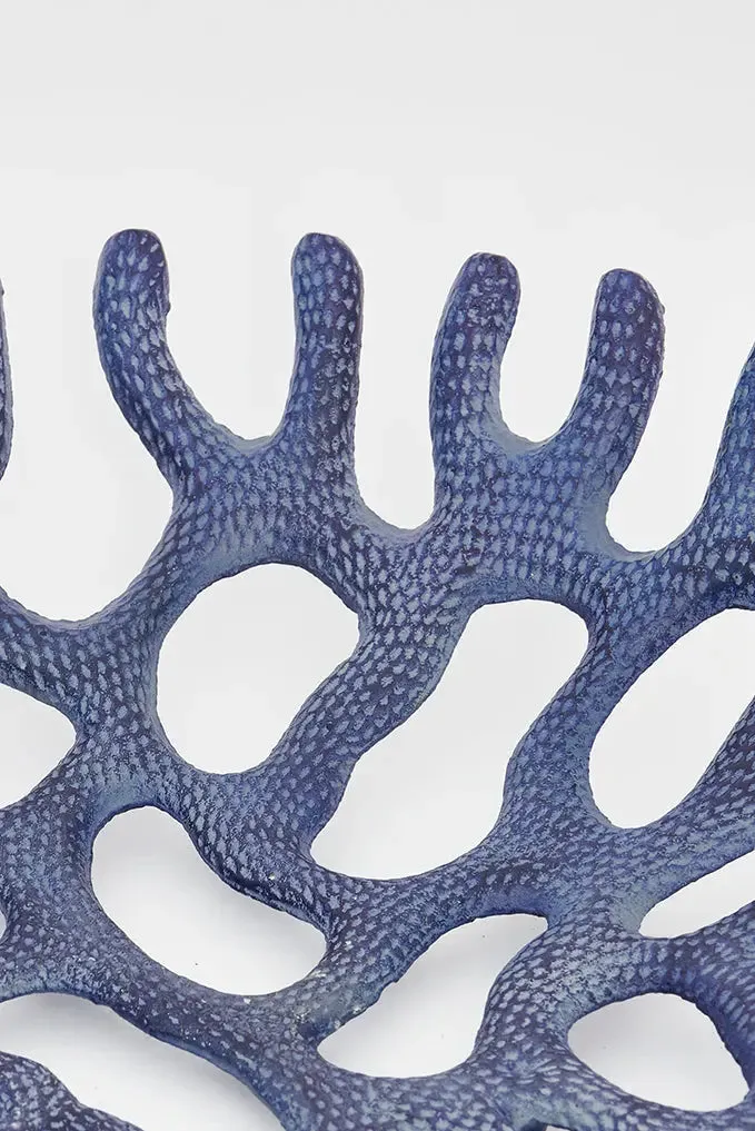 Fuente de falso coral azul en aluminio grande