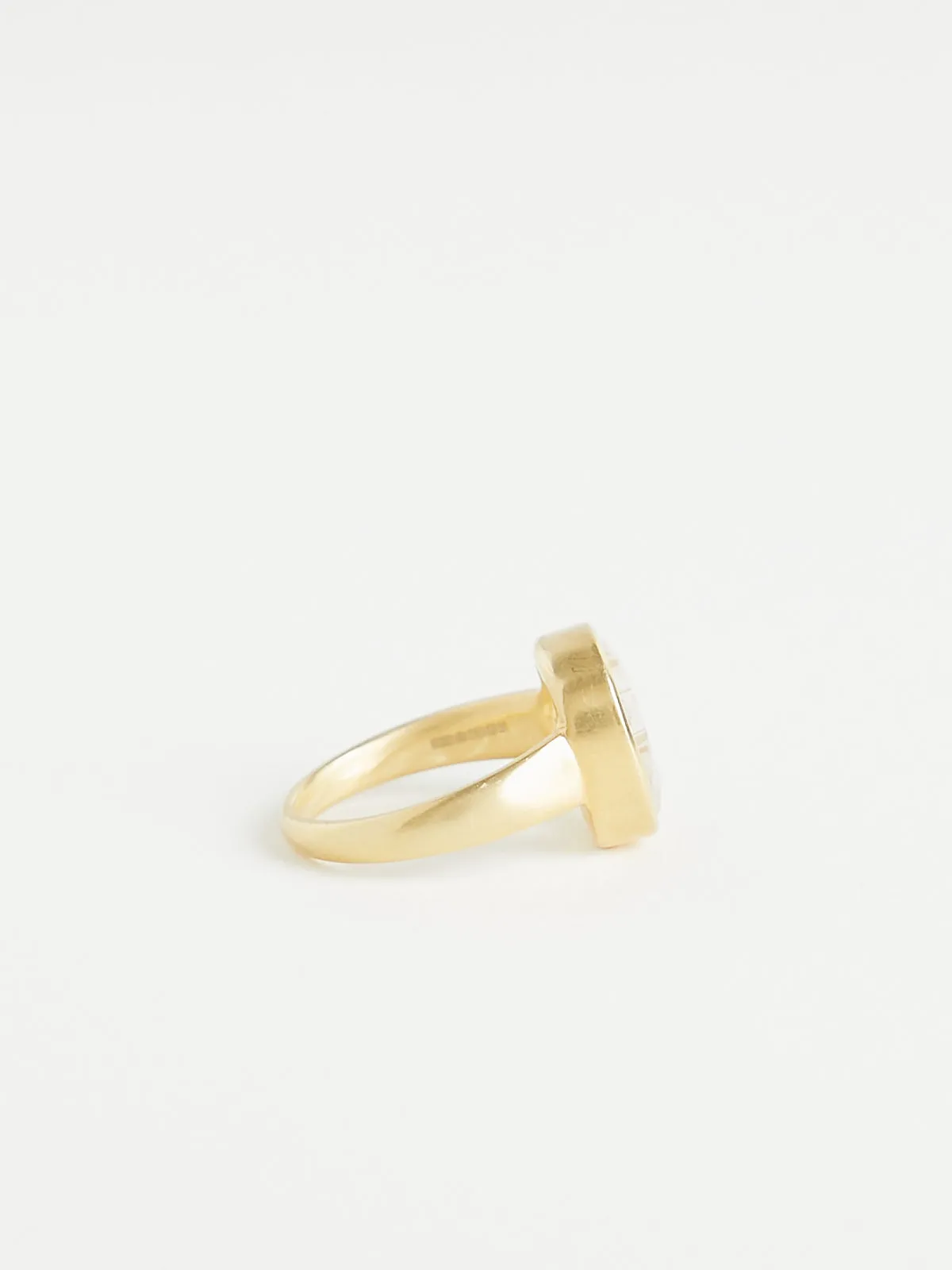 Galaxy Greek Ring in 18k Yellow Gold with Rutilated Quartz