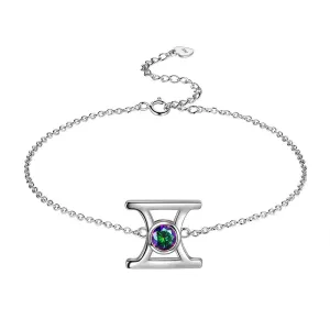 Gemini Bracelet Women Girls Jewelry Birthday Gift Mystic Topaz Sterling Silver
