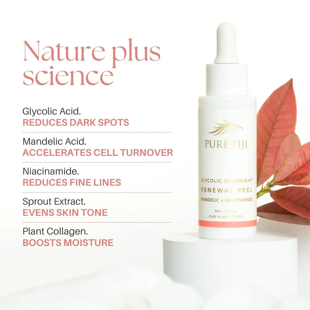 Glycolic Overnight Renewal Peel with Mandelic   Niacinamide (1oz/30ml)