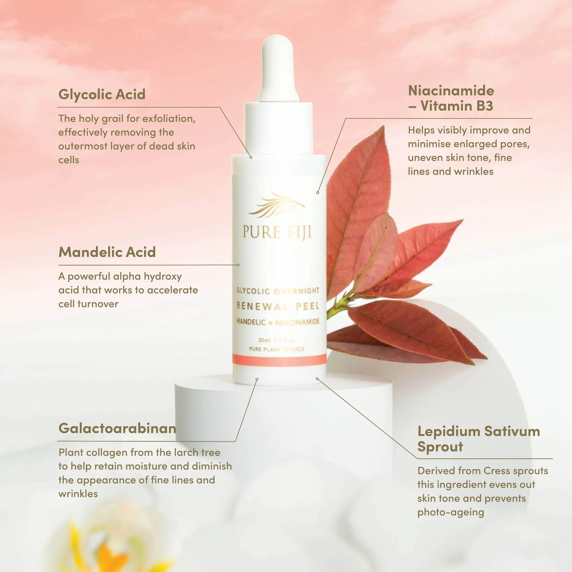 Glycolic Overnight Renewal Peel with Mandelic   Niacinamide (1oz/30ml)