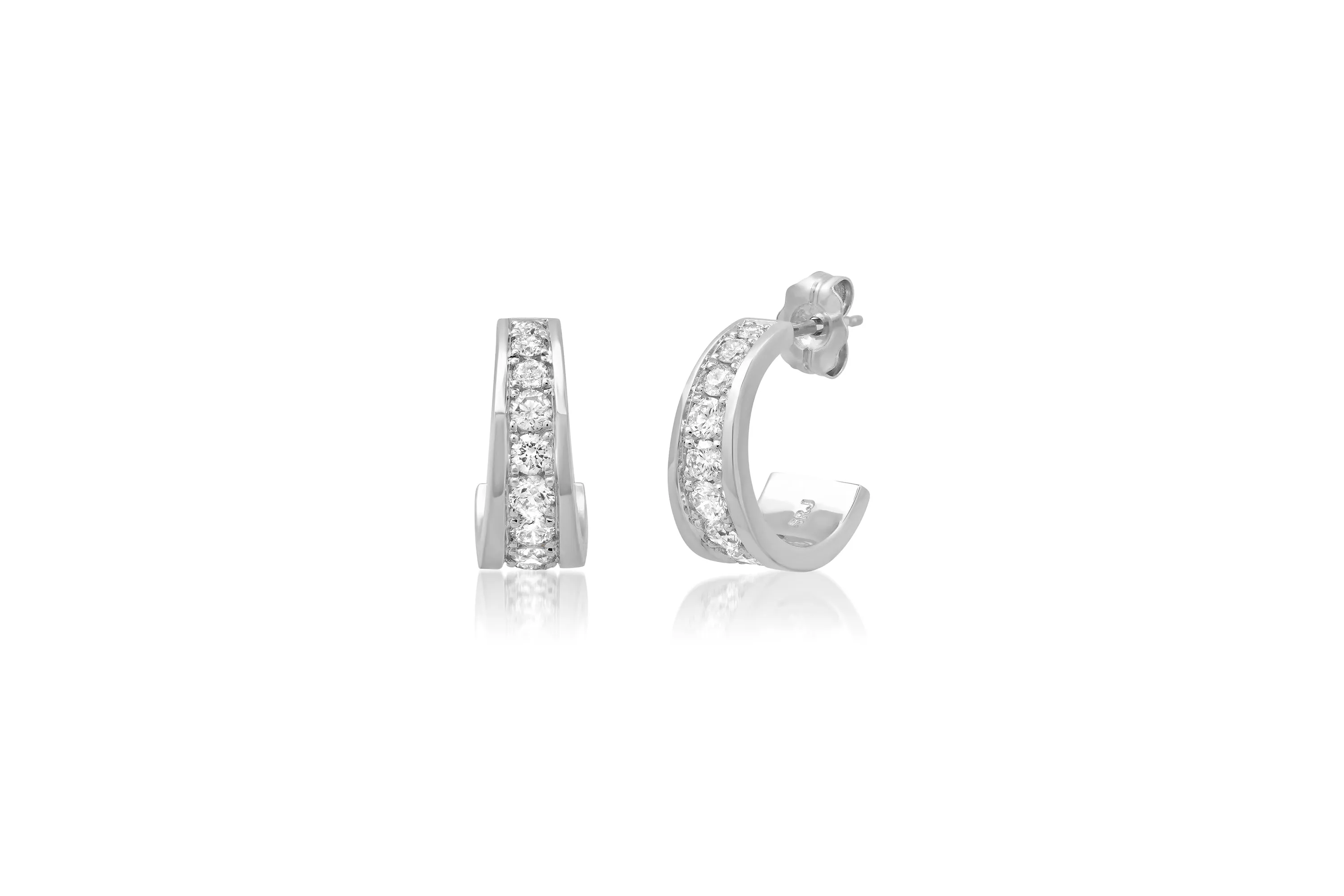 Graduated Diamond Huggie Earrings
