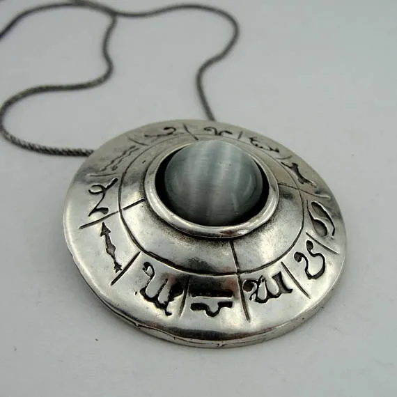 Handmade 925 sterling silver Cat 's Eye pendant, Silver necklace, pendant, Birthday Gift, Everyday, Christmas Gift, Free Shipping (4803