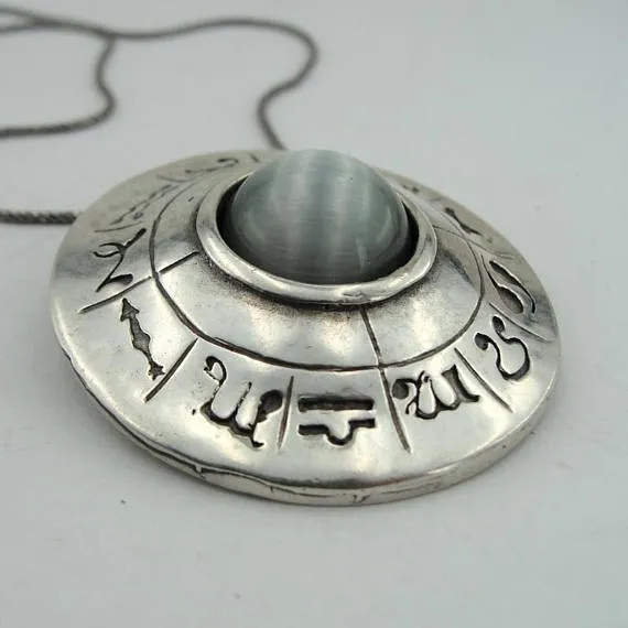 Handmade 925 sterling silver Cat 's Eye pendant, Silver necklace, pendant, Birthday Gift, Everyday, Christmas Gift, Free Shipping (4803