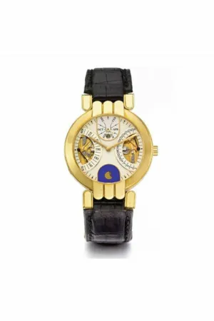 harry winston yellow gold retrograde perpetual calendar moon phase circa 2005