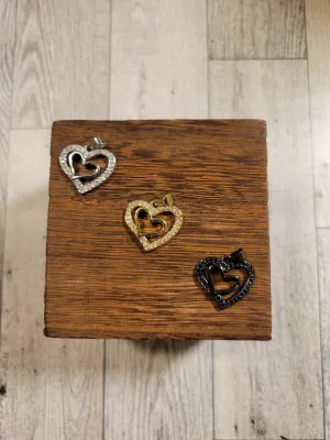 Heart w/ inlaid heart - Charm