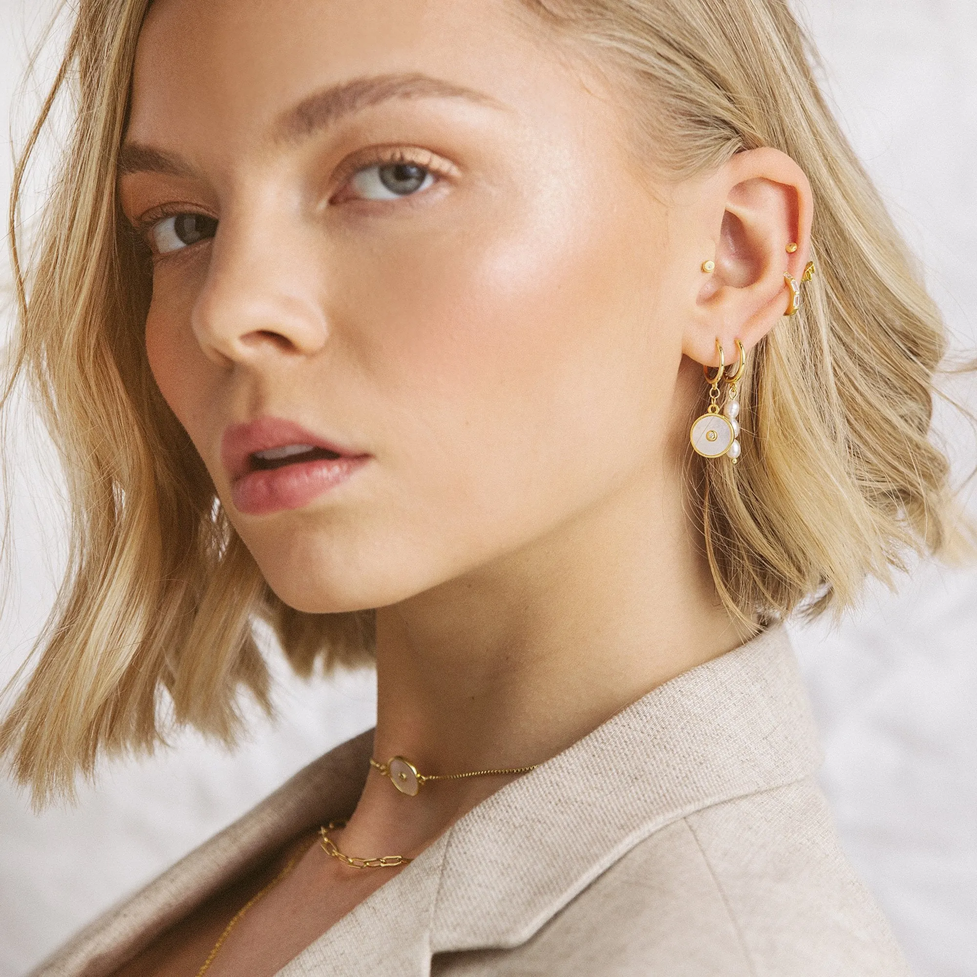Holi Gold Huggie Earrings