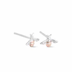 Honey Bee Silver Stud Earrings