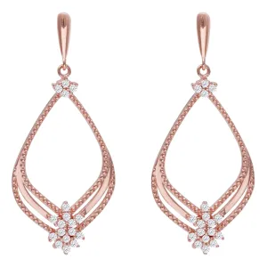 Hypoallergenic  Sterling Silver Rose Gold Princess Earrings (AAA  Quality Zirconia Stone)