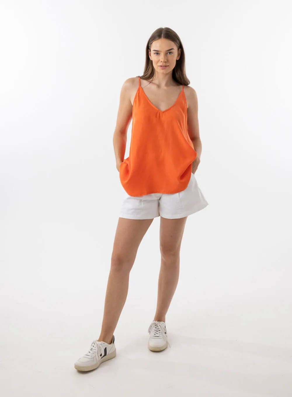 Imogen Cupro Cami-CORAL