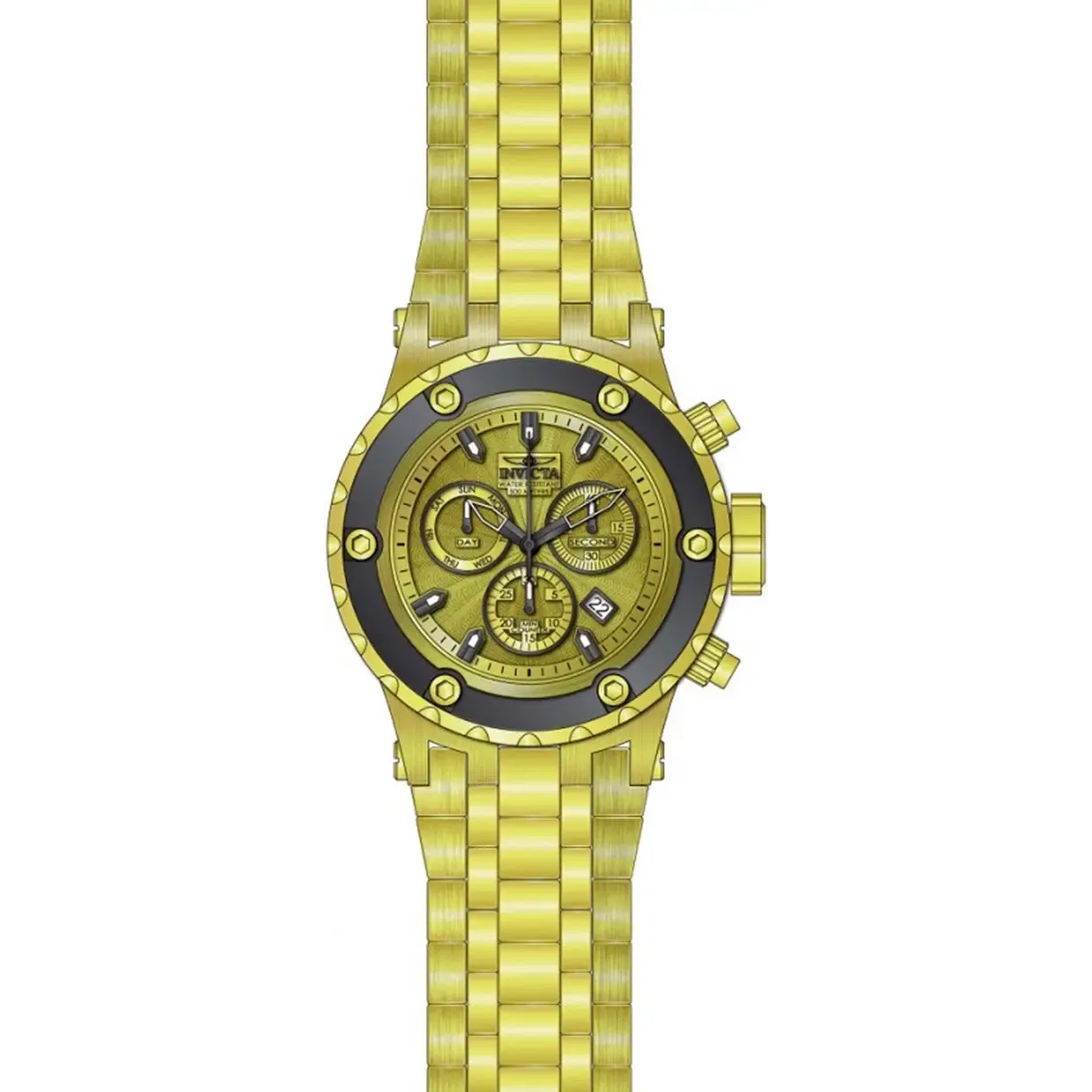 Invicta Men's Subaqua Quartz Chrono 500m Gold Tone Stainless Steel Watch 23922
