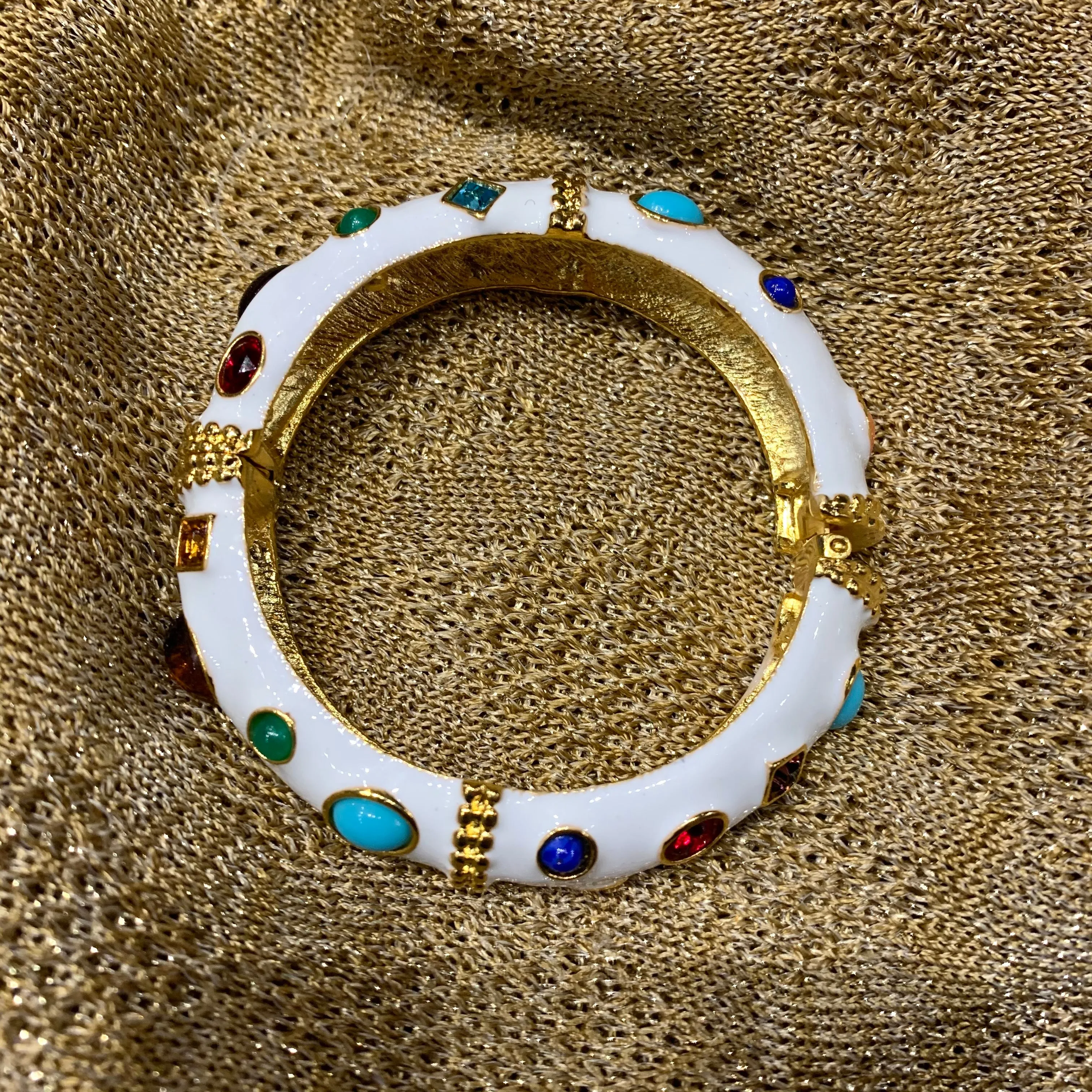 Kenneth Jay Lane white multi coloured bangle